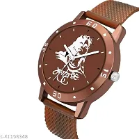 Stylish Brown PU Analog Watches For Men-thumb1