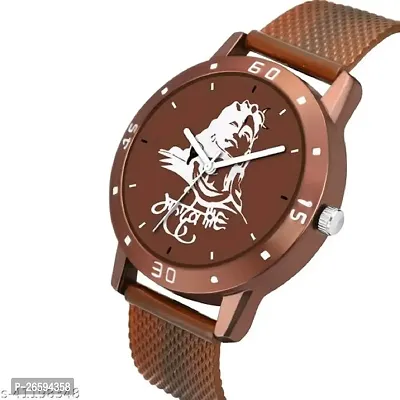 Stylish Brown PU Analog Watches For Men-thumb2