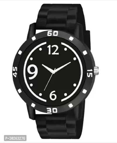 Stylish Black PU Analog Watch For Men-thumb2