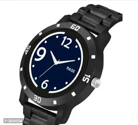 Stylish Black PU Analog Watch For Men-thumb0