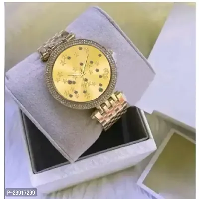 Stylish Golden Metal Analog Watches For Women-thumb0