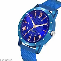 Stylish Blue PU Analog Watches For Men-thumb3