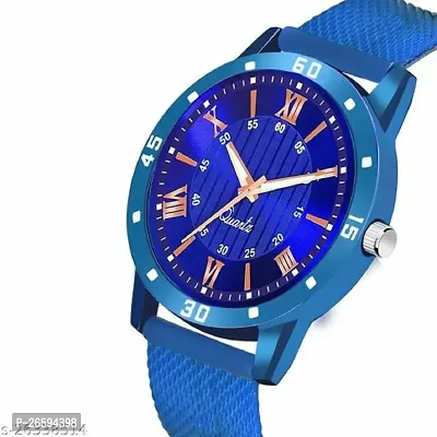 Stylish Blue PU Analog Watches For Men-thumb4