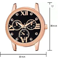 Analog Watch - For Girls Black Dial Brown leather Strap Watch For Girls-thumb3