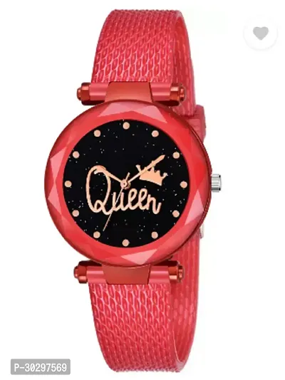 Stylish Red PU Analog Watches For Women-thumb0