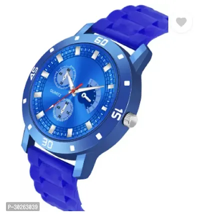 Stylish Blue PU Analog Watch For Men-thumb3