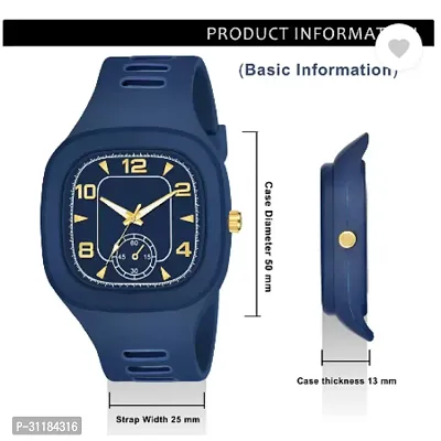 Stylish Blue PU Analog Watch For Men-thumb4