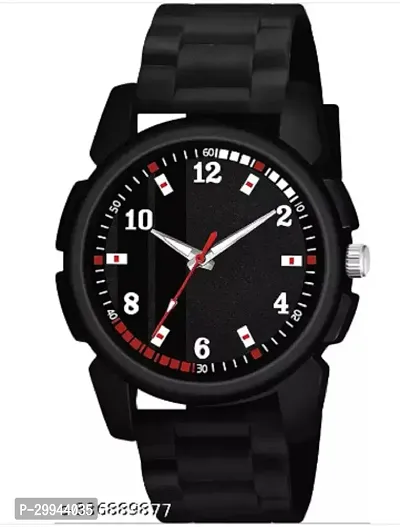 Stylish Black PU Analog For Men-thumb2