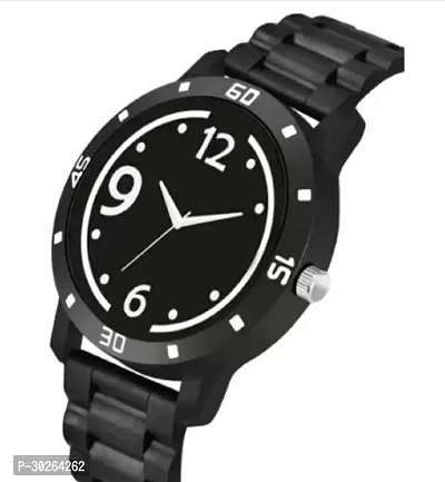 Stylish Black PU Analog Watch For Men-thumb2