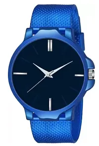 Stylish Blue PU Analog For Men-thumb1