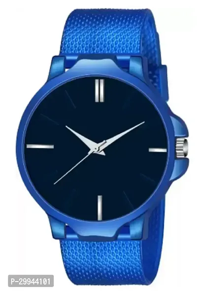 Stylish Blue PU Analog For Men-thumb2