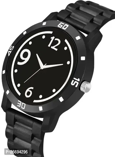 Stylish PU Black Analog Watch For Men-thumb3