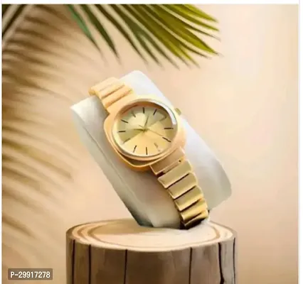 Stylish Golden Metal Analog Watches For Women-thumb2