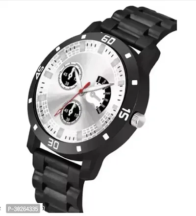 Stylish Black PU Analog Watch For Men