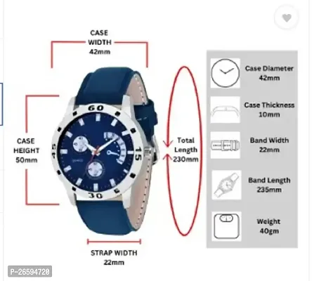 Stylish Blue Genuine Leather Analog Watches For Men-thumb0