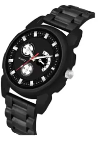 Stylish Black PU Analog For Men-thumb2