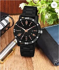 Stylish Black PU Analog For Men-thumb1