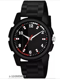 Stylish Black PU Analog Watches For Men-thumb1