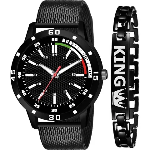 Stylish Silicone Analog Watch For Men Watch With Bracelet