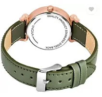 Stylish Green Genuine Leather Analog Watches For Women-thumb1