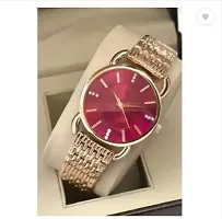 Stylish Golden Metal Analog Watches For Women-thumb2