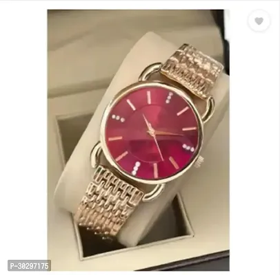 Stylish Golden Metal Analog Watches For Women-thumb3