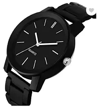 Stylish Black PU Analog Watches For Men-thumb1