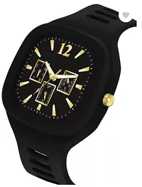 Stylish Black PU Analog Watches For Men-thumb1