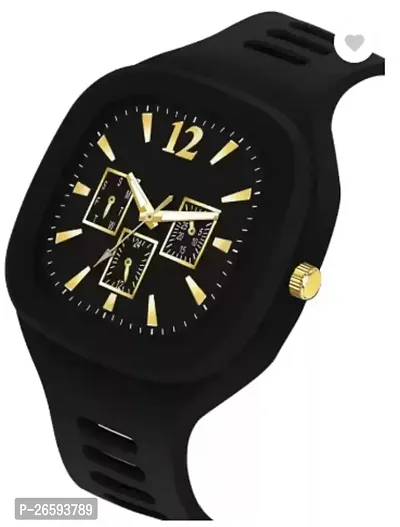 Stylish Black PU Analog Watches For Men-thumb2