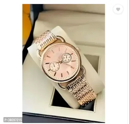 Stylish Golden Metal Analog Watches For Women-thumb0