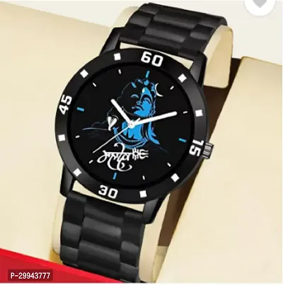 Stylish Black PU Analog For Men-thumb0