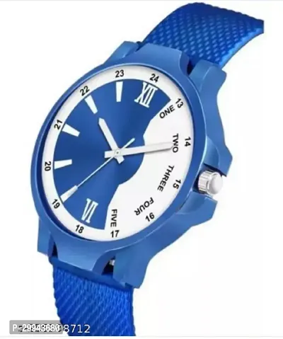 Stylish Blue PU Analog For Men-thumb3