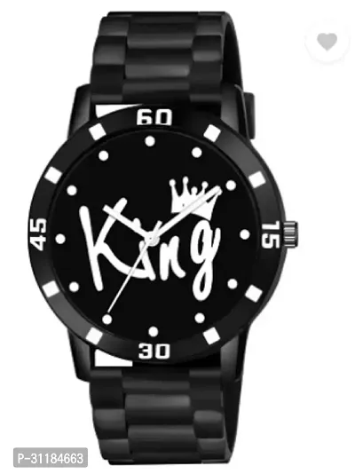 Stylish Black PU Analog Watch For Men