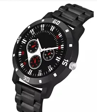 Stylish Black PU Analog Watch For Men-thumb2