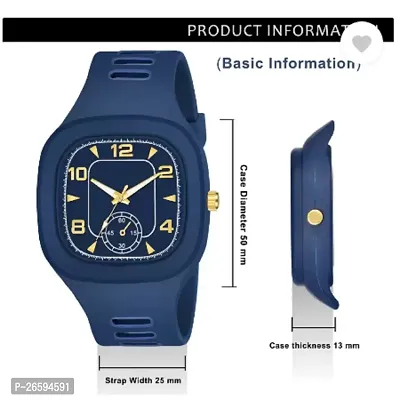 Stylish Blue PU Analog Watches For Men-thumb4