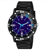 Stylish Black PU Analog Watch For Men-thumb1