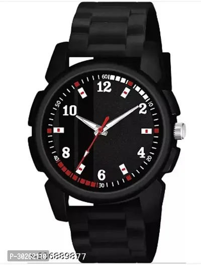 Stylish Black PU Analog Watch For Men-thumb2