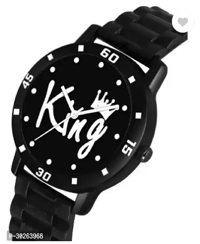 Stylish Black PU Analog Watch For Men-thumb0