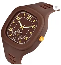 Stylish Brown PU Analog Watches For Men-thumb2