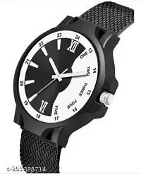 Stylish Black PU Analog Watches For Men-thumb1