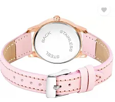 Girls Latest 4 Diamonds Light Pink Leather Analog Watch-thumb3