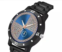 Stylish Black PU Analog Watch For Men-thumb2