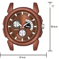 Stylish Brown PU Analog Watch For Men-thumb3