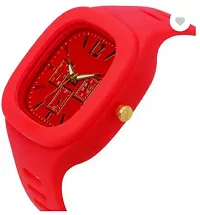 Stylish Red PU Analog Watch For Men-thumb2