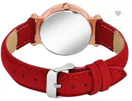 Women New Stylish Trendy Rich Look Red Leather Belt-thumb1