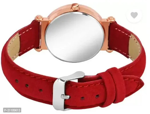 Women New Stylish Trendy Rich Look Red Leather Belt-thumb2