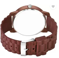 Stylish Brown PU Analog Watch For Men-thumb2