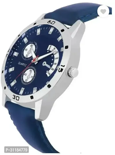 Stylish Blue Genuine Leather Analog Watch For Men-thumb2