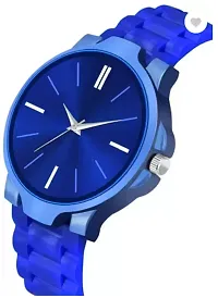 Stylish Blue PU Analog Watches For Men-thumb3