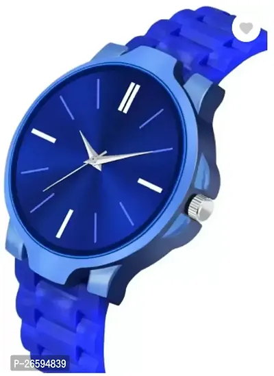 Stylish Blue PU Analog Watches For Men-thumb4